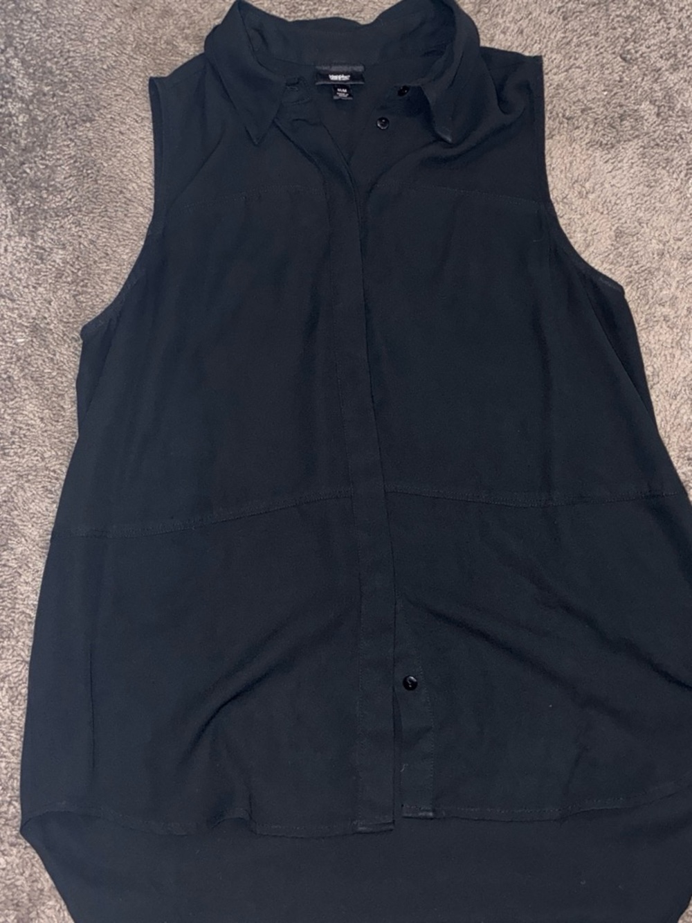 Mossimo Supply Co. Black Sleeveless Collared Button-Down Top